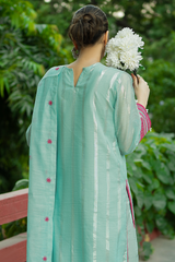 Emerald | Hand-Embellished Métallique Organza