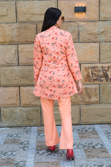 2 Piece - Printed Interlining Lawn Coat - Zareen