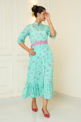 2 Piece - Printed Lawn Frock - Linaah
