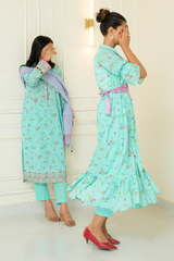 2 Piece - Printed Lawn Frock - Linaah