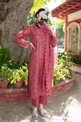 Malachite | Embroidered Métallique Organza