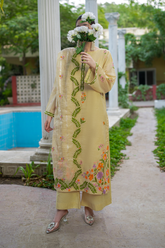 Talia | Asymmetrical Vine Embroidered Métallique Organza