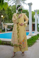 Talia | Asymmetrical Vine Embroidered Métallique Organza