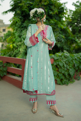 Emerald | Hand-Embellished Métallique Organza