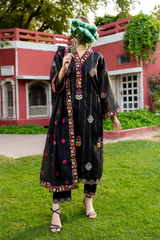 Diva| Hand-Embellished Métallique Organza