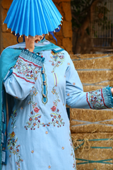 3 Piece Embroidered Lawn Suit - Nazneen