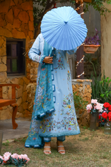 3 Piece Embroidered Lawn Suit - Nazneen