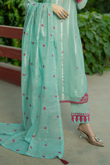 Emerald | Hand-Embellished Métallique Organza